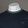 Fred Perry Twin Tipped T-Shirt Dark Carbon/Light Ecru/Label Green
