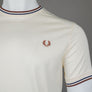 Fred Perry Twin Tipped T-Shirt Ecru/Whisky Brown