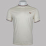 Fred Perry Twin Tipped T-Shirt Ecru/Whisky Brown