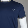 Fred Perry Twin Tipped T-Shirt French Navy/Champions Gold/Stockport Blue