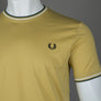 Fred Perry Twin Tipped T-Shirt Honeycomb/Snow White/Court Green