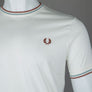 Fred Perry Twin Tipped T-Shirt Light Ecru/Silver Blue/Cinnamon