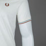 Fred Perry Twin Tipped T-Shirt Light Ecru/Silver Blue/Cinnamon