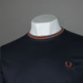 Fred Perry Twin Tipped T-Shirt Navy/Cinnamon
