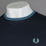 Fred Perry Twin Tipped T-Shirt Navy/Soft Blue/Silver Blue