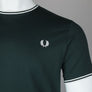 Fred Perry Twin Tipped T-Shirt Night Green/Snow White