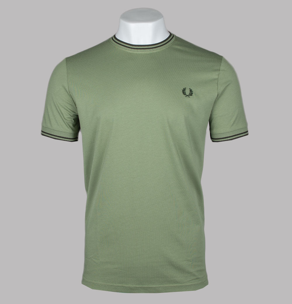 Fred Perry Twin Tipped T-Shirt Olive Mint/Night Green