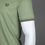 Fred Perry Twin Tipped T-Shirt Olive Mint/Night Green
