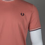 Fred Perry Twin Tipped T-Shirt Putty Pink/Ecru/Navy