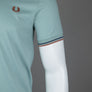Fred Perry Twin Tipped T-Shirt Silver Blue/Tennis Blue/Cinnamon