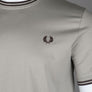 Fred Perry Twin Tipped T-Shirt Warm Grey/Brick