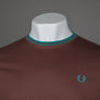 Fred Perry Twin Tipped T-Shirt Whisky Brown/Deep Mint