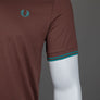 Fred Perry Twin Tipped T-Shirt Whisky Brown/Deep Mint