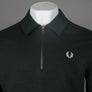 Fred Perry Zip Neck Collar Sweatshirt Night Green