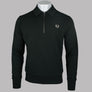 Fred Perry Zip Neck Collar Sweatshirt Night Green