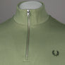 Fred Perry Half Zip Sweatshirt Olive Mint