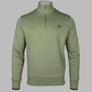 Fred Perry Half Zip Sweatshirt Olive Mint