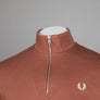 Fred Perry Half Zip Sweatshirt Whisky Brown/Porridge Marl