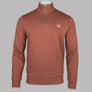 Fred Perry Half Zip Sweatshirt Whisky Brown/Porridge Marl