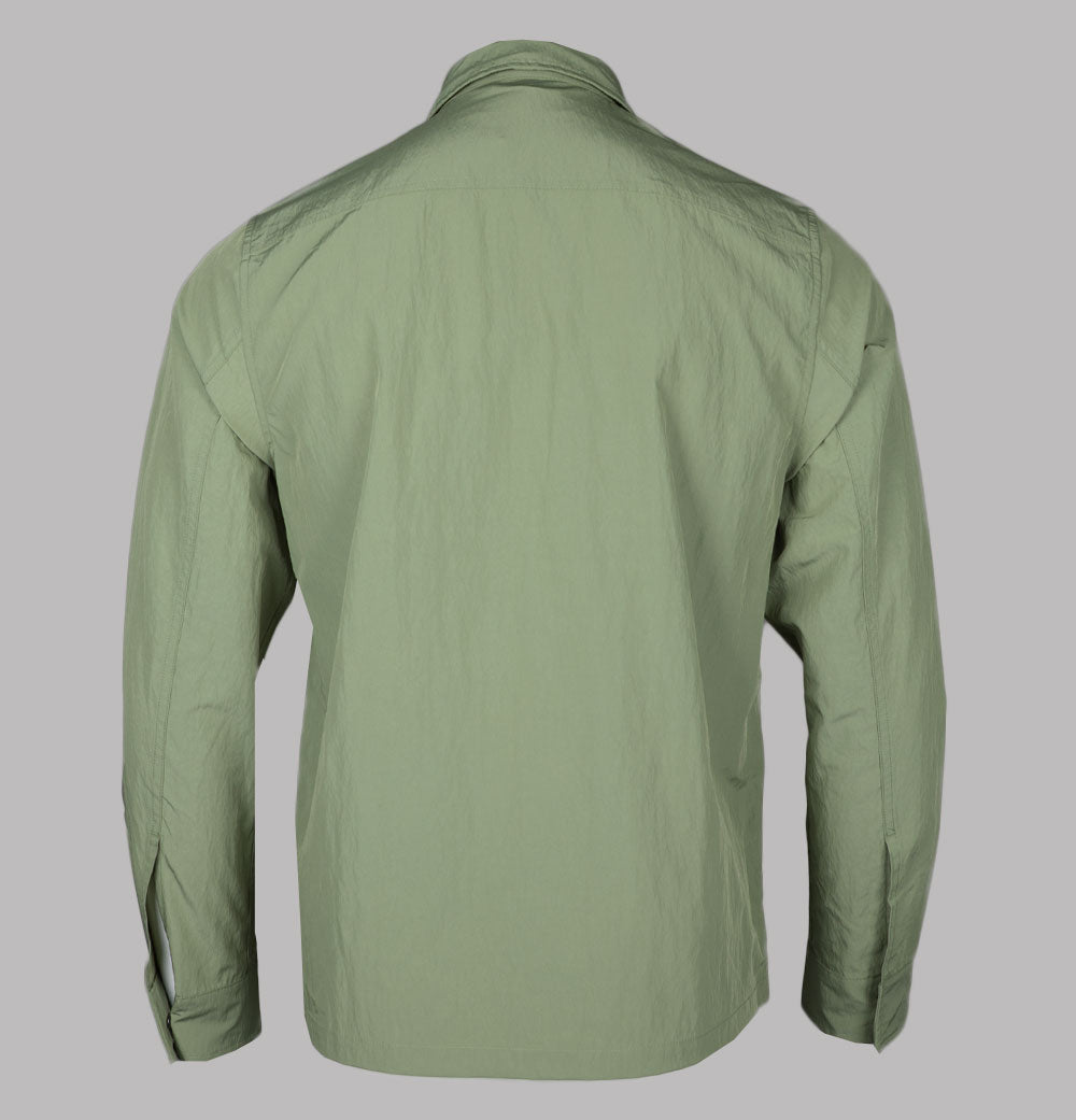 Fred Perry Zip Through Overshirt Olive Mint – Bronx Clothing