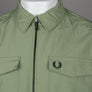 Fred Perry Zip Through Overshirt Olive Mint