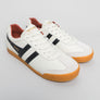 Gola Harrier Leather Trainers Off White/Black/Rust