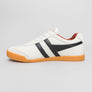 Gola Harrier Leather Trainers Off White/Black/Rust