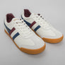 Gola Harrier Leather Trainers Off White/Navy/Burgundy