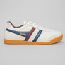 Gola Harrier Leather Trainers Off White/Navy/Burgundy