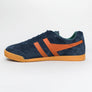 Gola Harrier Suede Trainers Navy/Moody Orange/Sage