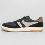 Gola Hawk Leather Trainers Black/Feather Grey/Otter