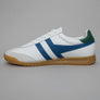 Gola Torpedo Leather Trainers White/Marine Blue/Evergreen