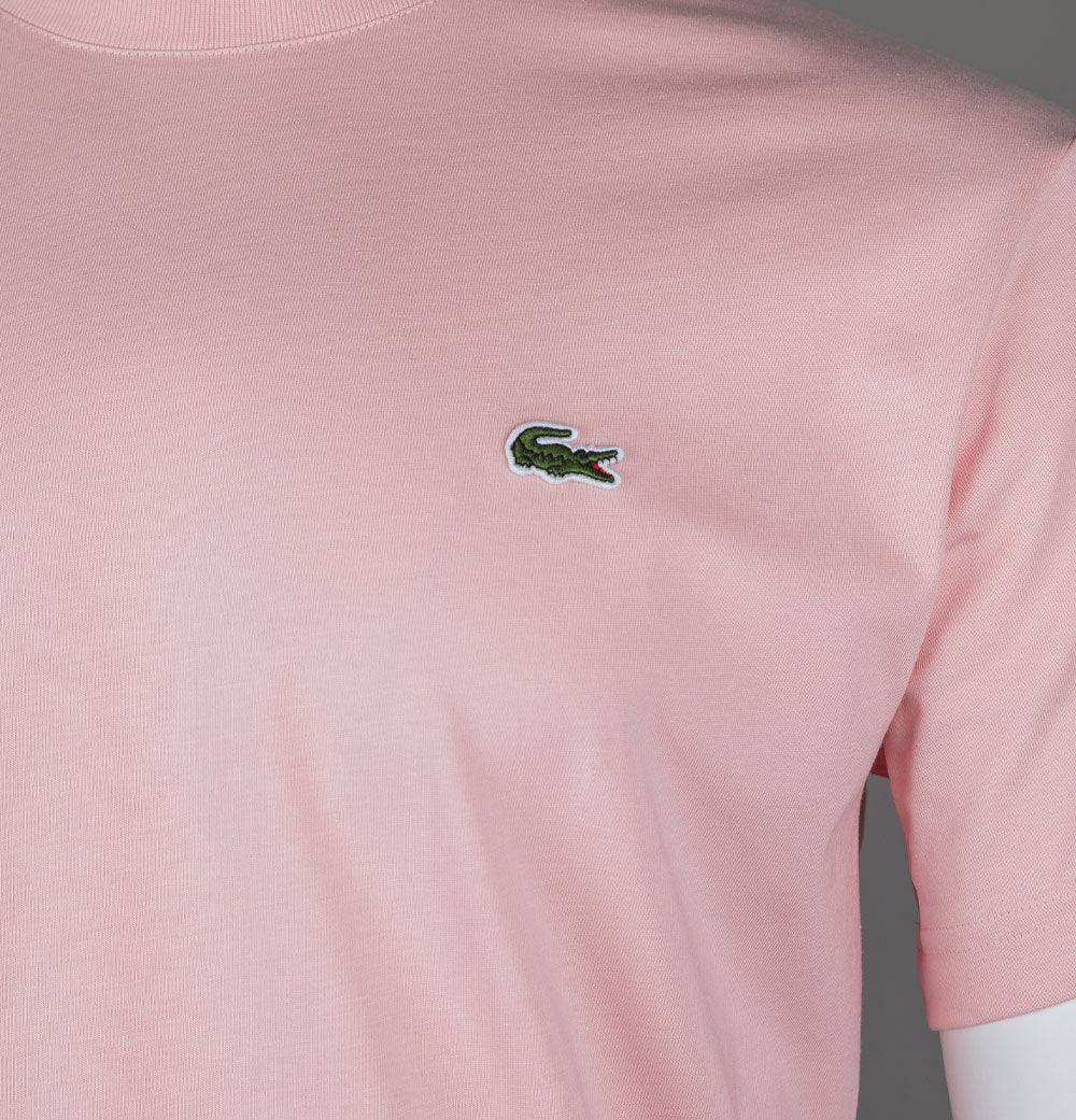 Lacoste Classic Fit Cotton T Shirt Pink