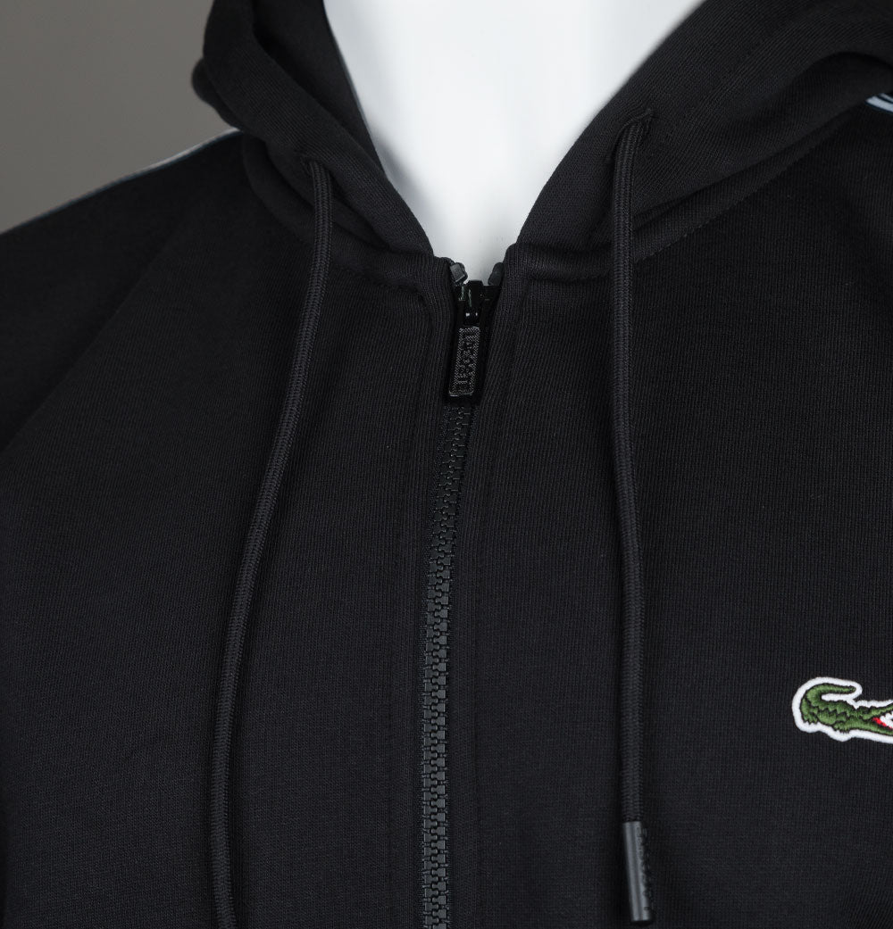 Lacoste Logo Stripe Full Zip Hoodie Black – Bronx Clothing