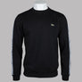 Lacoste Logo Stripe Sweatshirt Black