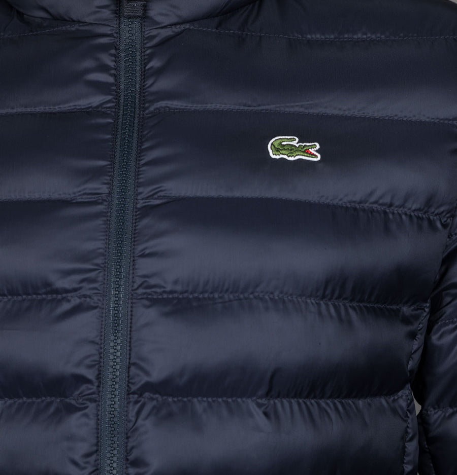 Lacoste Quilted Hooded Short Jacket Navy