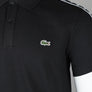 Lacoste Regular Fit Stretch Pique Logo Stripe Polo Shirt Black
