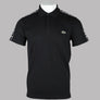 Lacoste Regular Fit Stretch Pique Logo Stripe Polo Shirt Black