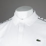 Lacoste Regular Fit Stretch Pique Logo Stripe Polo Shirt White