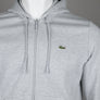 Lacoste Zip Up Fleece Hoodie Grey