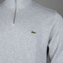 Lacoste Zip Up High Neck Interlock Sweatshirt Grey