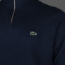 Lacoste Zip Up High Neck Interlock Sweatshirt Navy