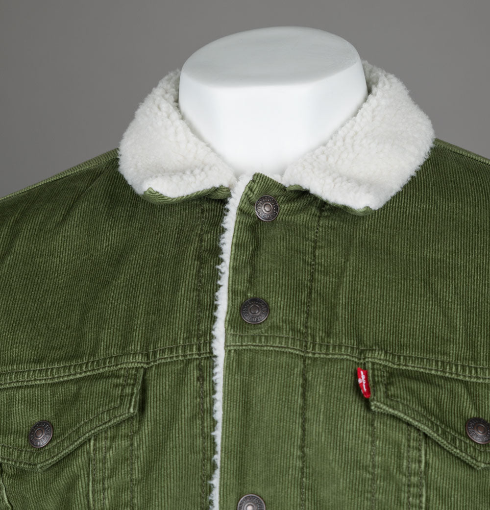Levi s Type 3 Sherpa Cord Trucker Sea Moss Bronx Clothing
