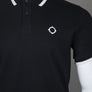 Ma.Strum Block Tipped Polo Shirt Jet Black