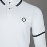 Ma.Strum Block Tipped Polo Shirt Optic White