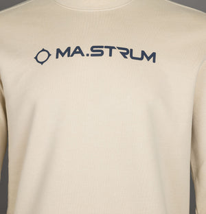 Ma.Strum Chest Logo Crew Sweat Ash