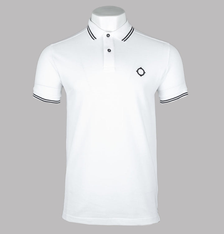 Ma.Strum Double Tipped SS Polo Shirt Optic White