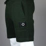 Ma.Strum Edge Pocket Sweat Shorts Oil Slick Green