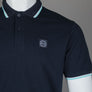 Marshall Artist Tipped Polo Shirt Navy