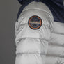Napapijri Aerons Colour Block Hooded Quilted Jacket Grey Ghost